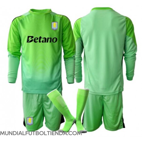Camiseta Aston Villa Portero Segunda Equipación Replica 2025-26 para niños mangas largas (+ Pantalones cortos)